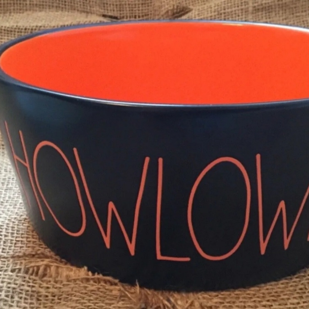 Rae Dunn Large Halloween "Holloween" Dog Dish 8" x 3.5"